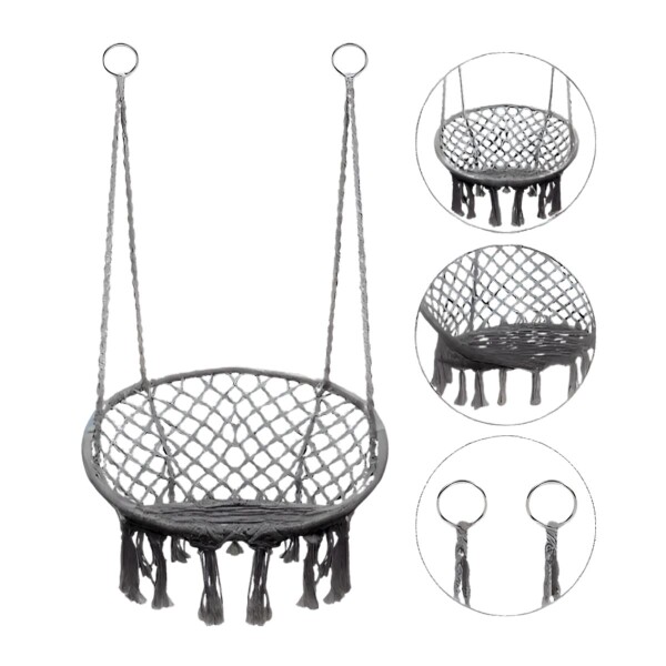 Hamaca Paraguaya Silla Colgante Redonda Interior Exterior Jardin Patio Imback Color Gris Hamaca Paraguaya Silla Colgante Redonda Interior Exterior Jardin Patio Imback Color Gris