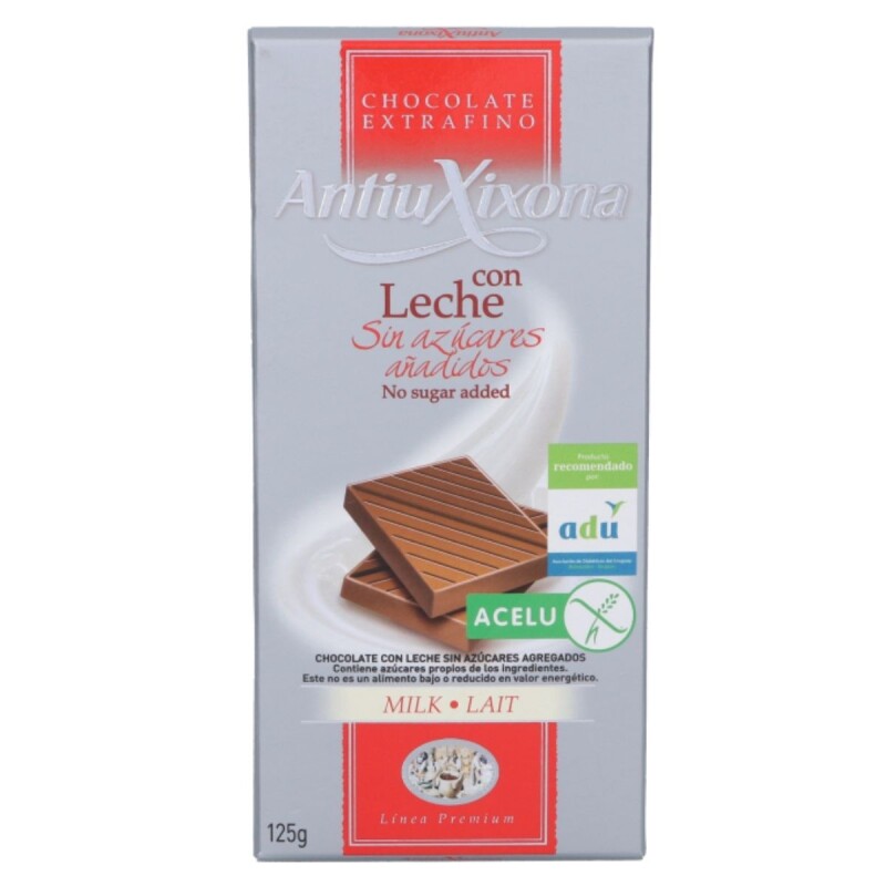 Tableta de Chocolate Antiu Sin Azúcar Añadido con Leche 125 GR Tableta de Chocolate Antiu Sin Azúcar Añadido con Leche 125 GR