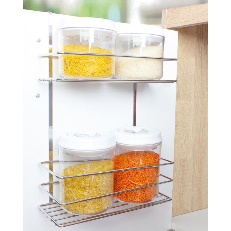 Organizador Metalife doble bajo mesada 24x11x30cm Plateado