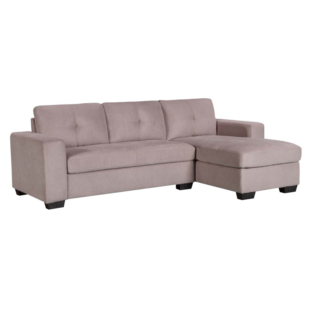 SOFÁ C/CHAISE MÁS DE 4 CUERPOS TELA MARRON DETROIT TAUPE