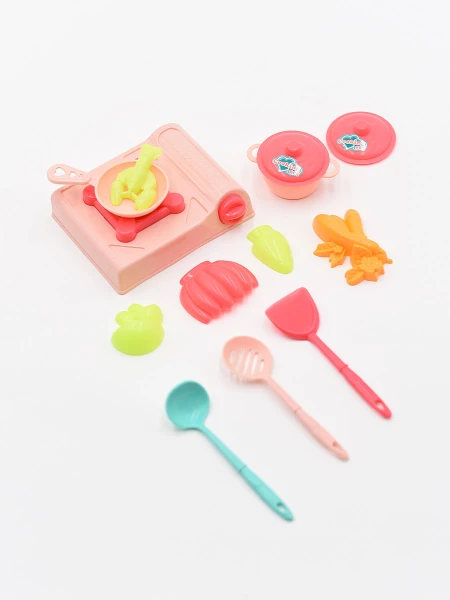 COCINA SET C/ ACCESORIOS ROSADO