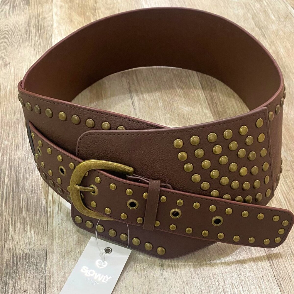 Cinto Boho con tachas - Brown 