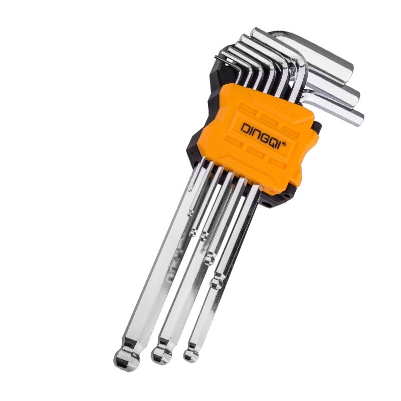 DINGQI JUEGO 9 PIEZAS LLAVES ALLEN LARGAS PUNTA BOLA 1.5-5 Dingqi Juego 9 Piezas Llaves Allen Largas Punta Bola 1.5-5