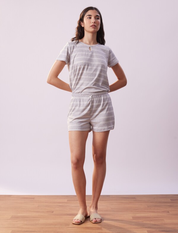 Pijama Con Short GRIS