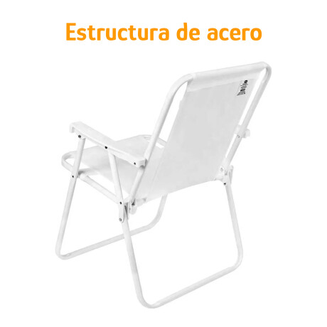 Silla Alta Aluminio Reposera Mor 110 kg Plegable Sannet Blanco