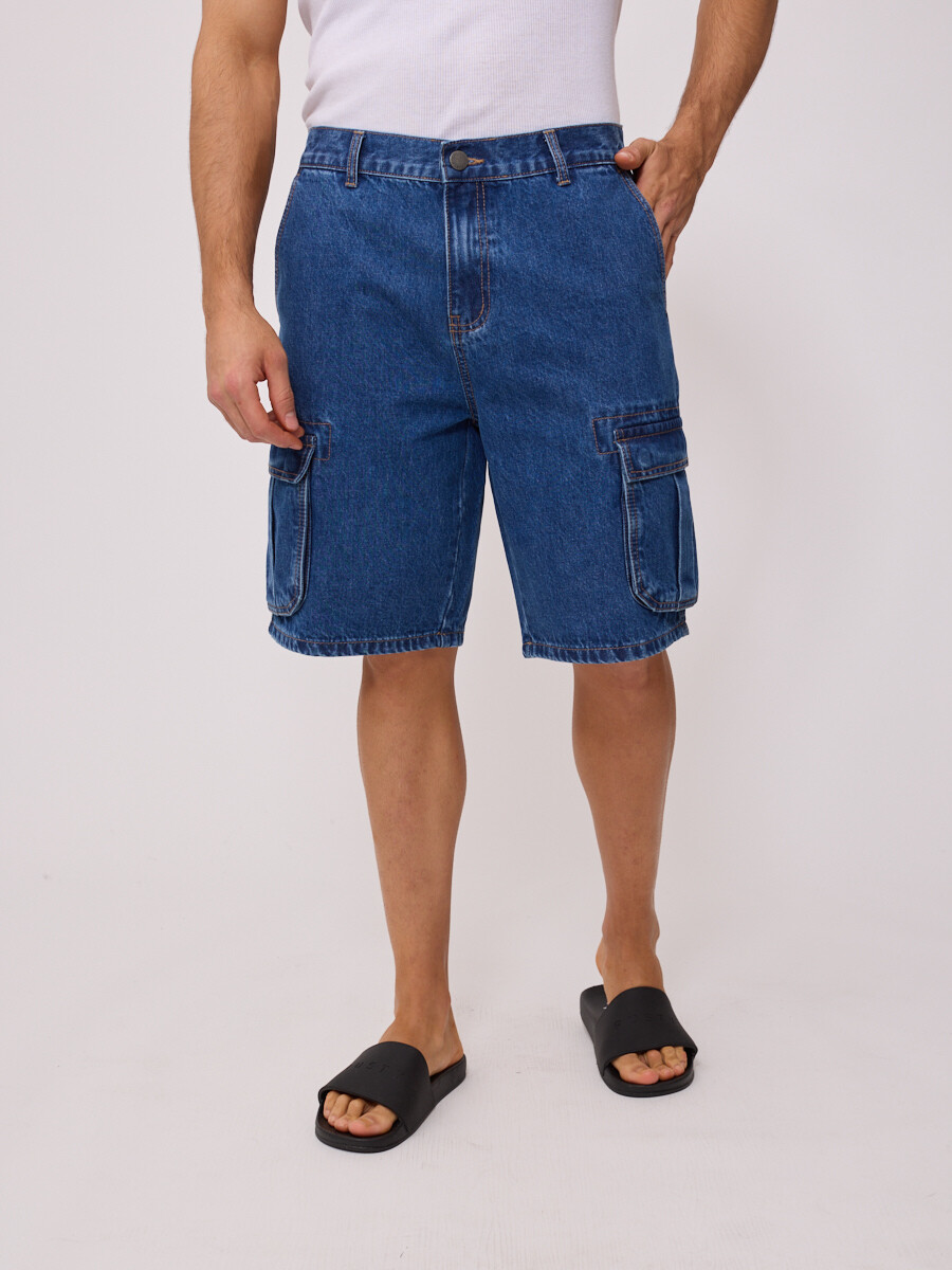 BERMUDA JEAN HARVY RUSTY - Azul Medio 