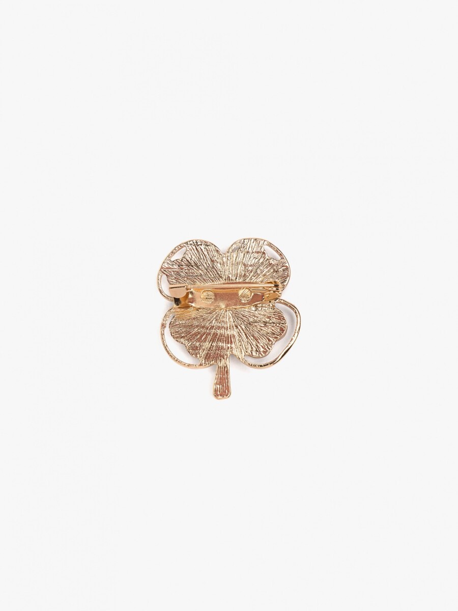 Broche Con Trébol beige