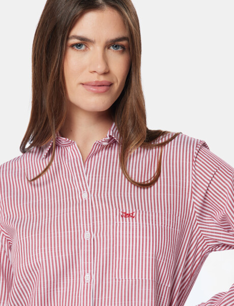 CAMISA HOLGADA RAYADA Rojo