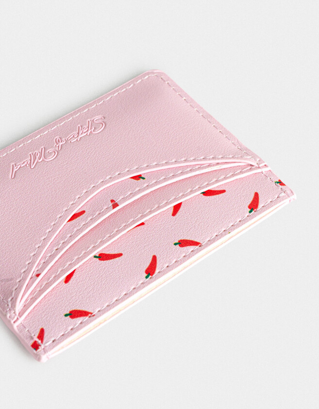 Tarjeteros Tarjetero Cuerina Rosa - Rosa Viejo