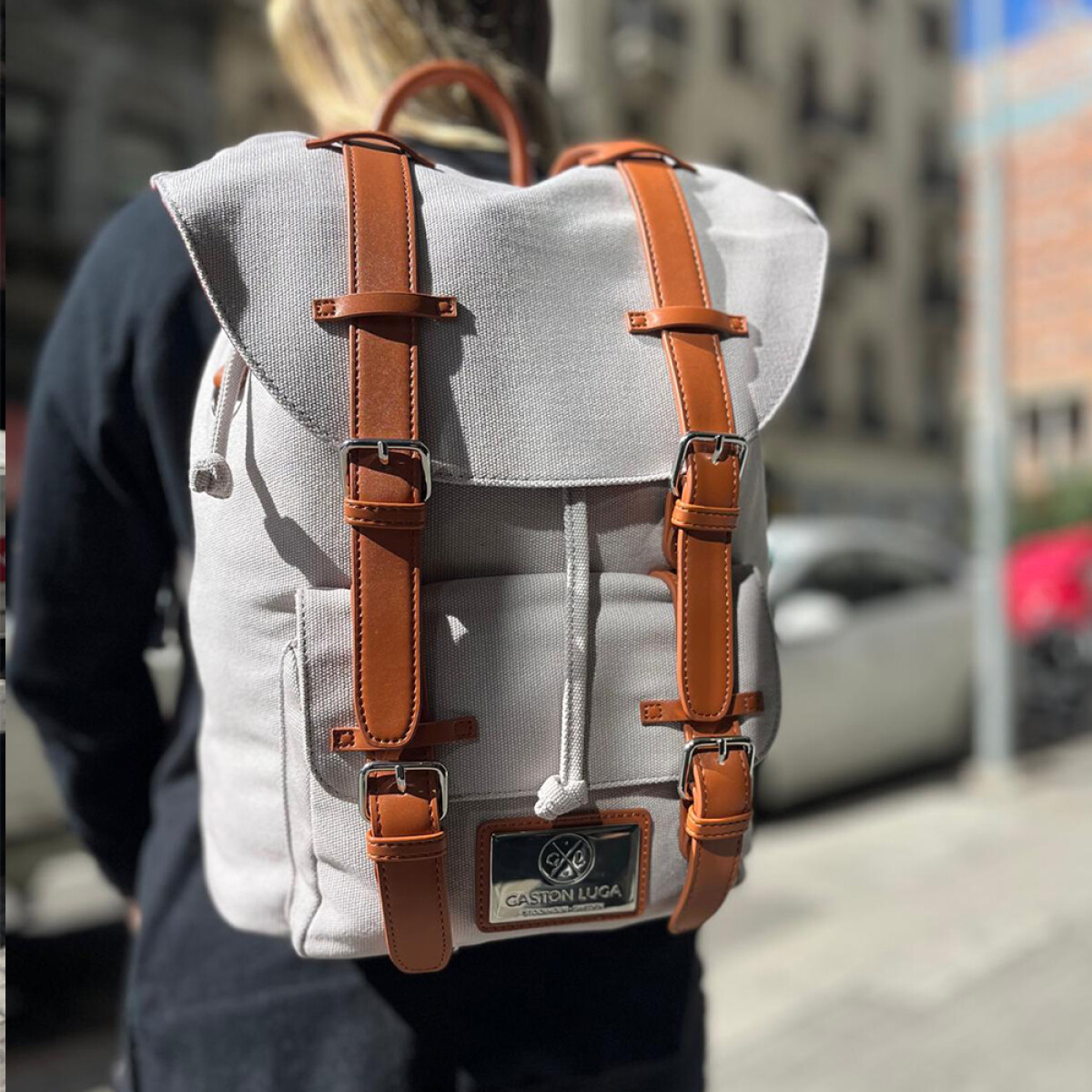 Mochila Classic - Gris con marron 