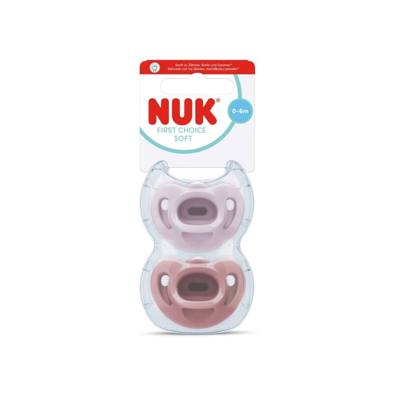 Chupete Nuk First Choice Soft Silicona Talle 1 Rosa 2 Uds. Chupete Nuk First Choice Soft Silicona Talle 1 Rosa 2 Uds.