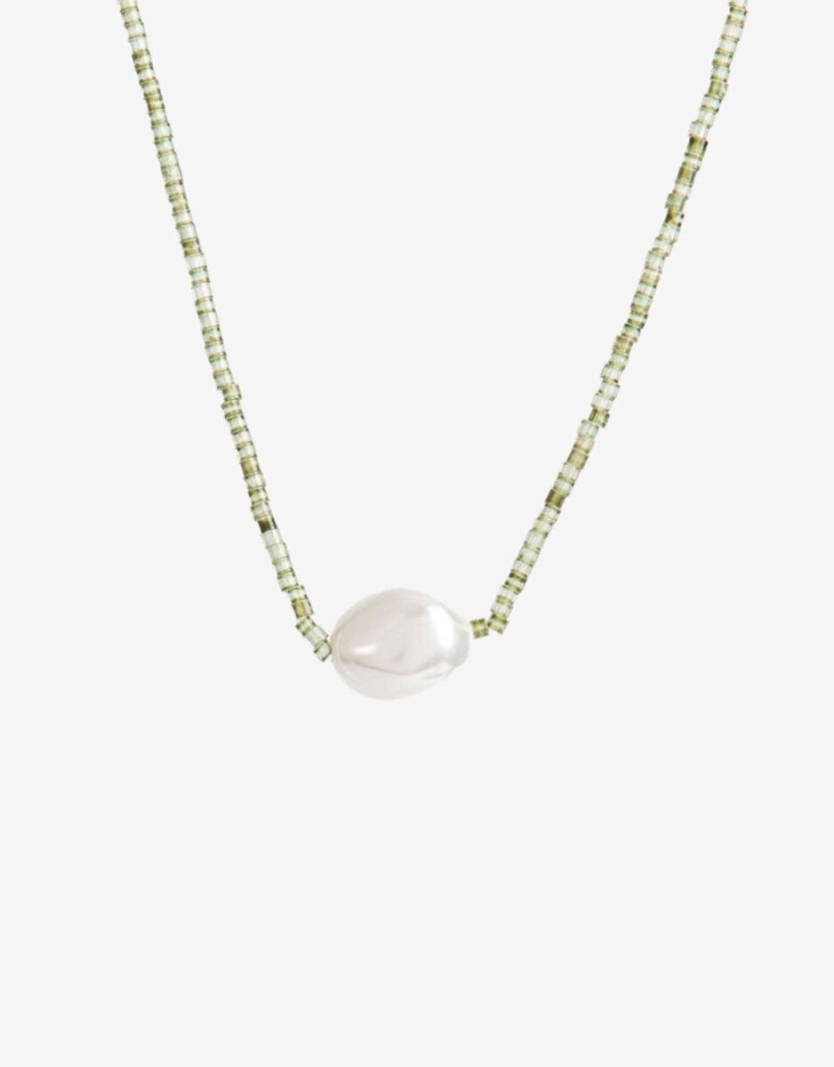 Collar Corto Beads Y Perla - Combinacion Multicolor 