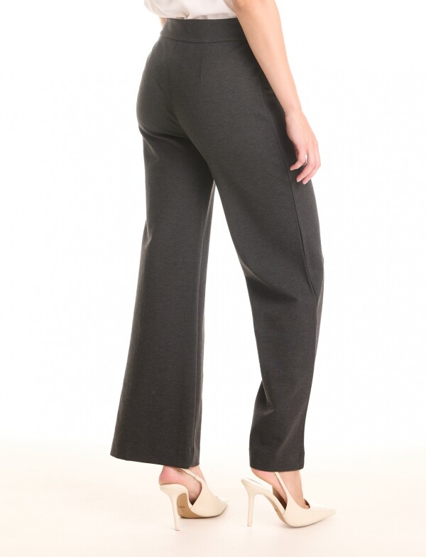 Pantalon Wide Leg Pretina Prolongada GRIS OSCURO