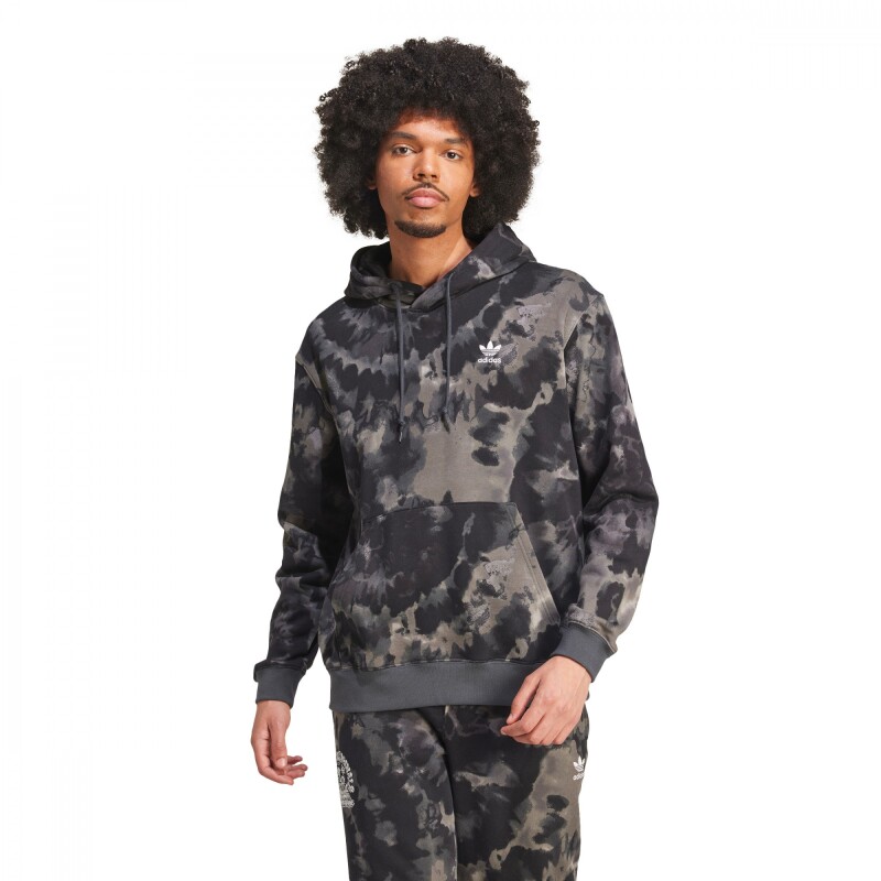 Abrigo T&D Hooded Aop de Hombre Negro