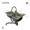 Pileta de cocina Lumax Acero Doble Canilla flexible 78x42 cm Negro