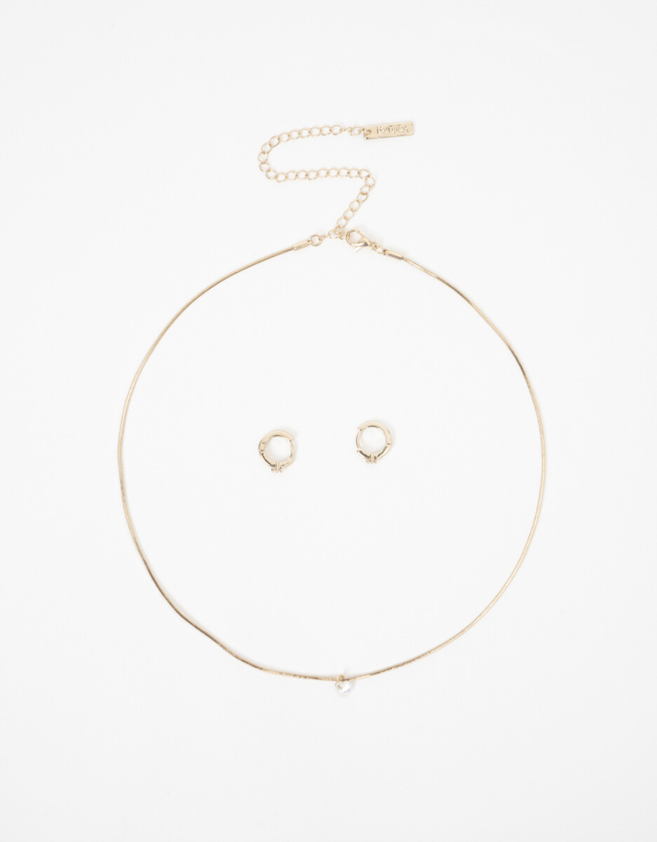Set De Collar Y Aros Con Cubic Zirconia 