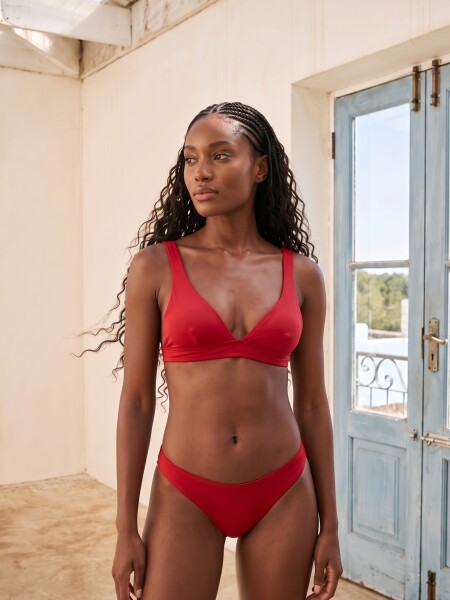 TOP HALTER MERI CON COPA REMOVIBLE ROJO