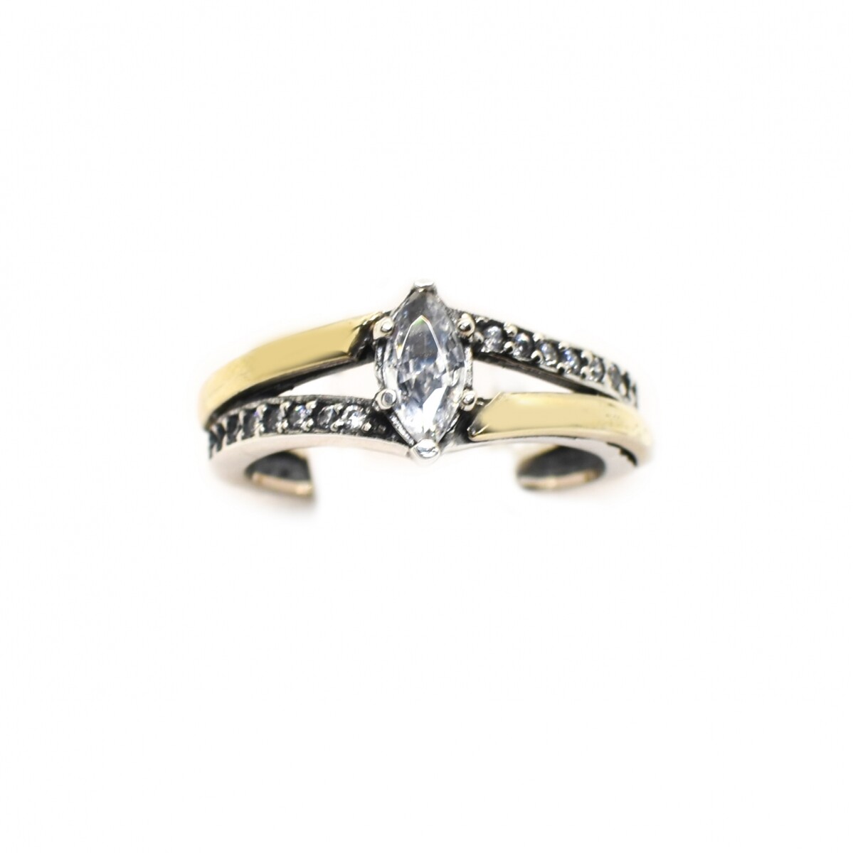 Anillo en Oro y Plata 925 con Zirconias 