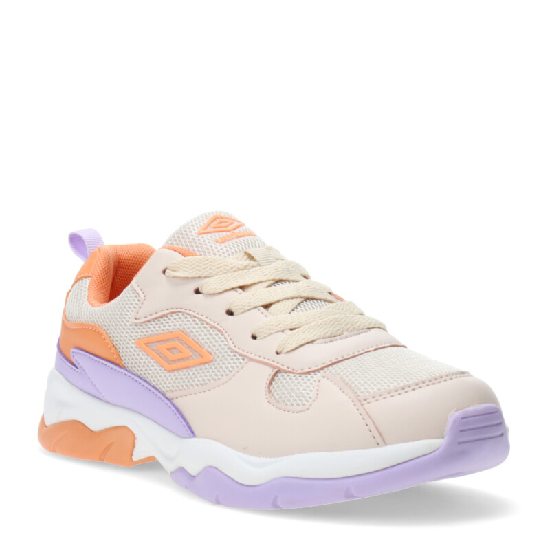 Championes de Niños Umbro Orbit Beige - Violeta - Rosado Coral
