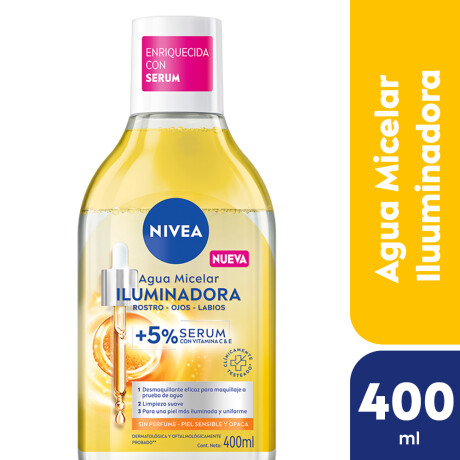 NIVEA AGUA MICELAR ILUMINADORA +5% SERUM VITAMINA C&E 400ml NIVEA AGUA MICELAR ILUMINADORA +5% SERUM VITAMINA C&E 400ml