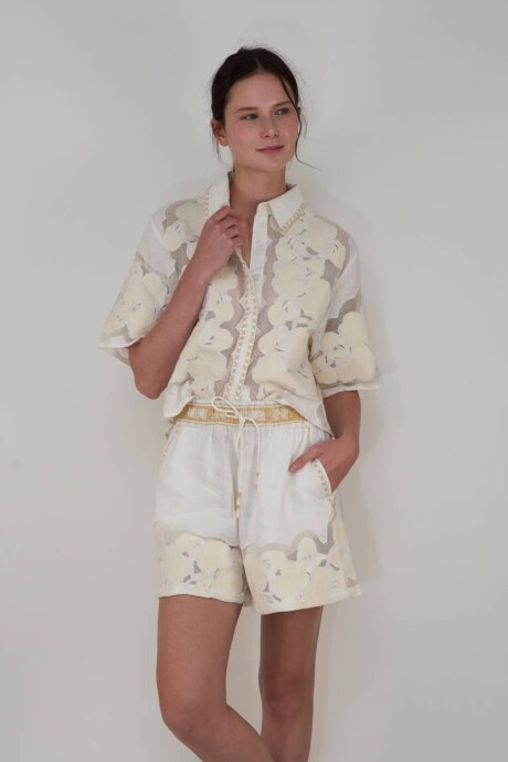 Camisa Wild Flower White Camisa Wild Flower White