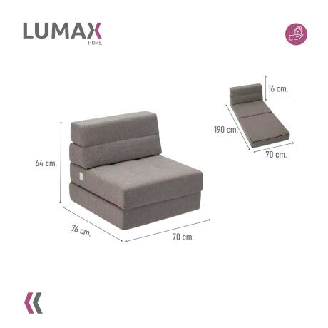 Sillón cama individual Lumax Oster en caja compactado Gris