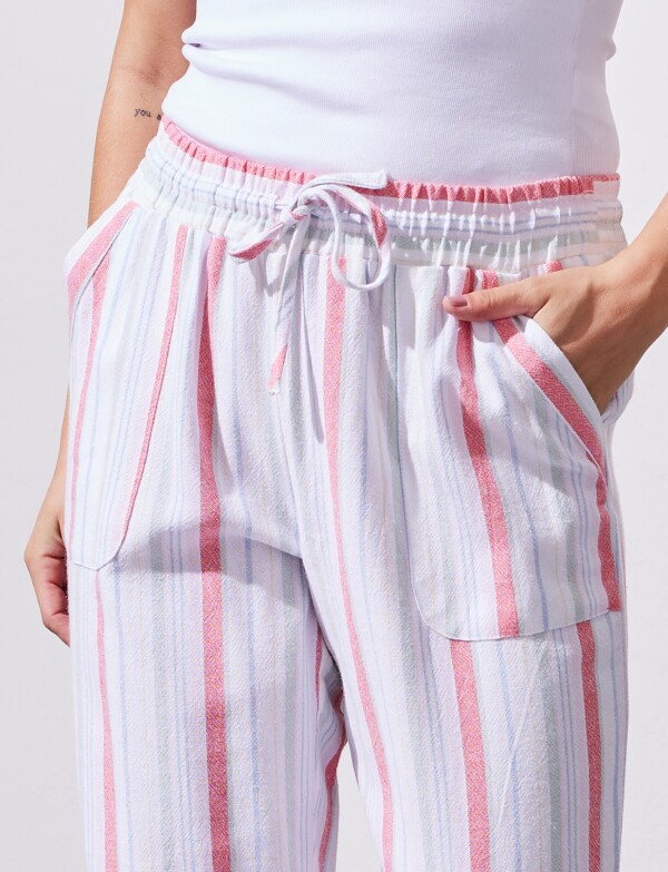 Pantalon Lino MULTI/ROSA