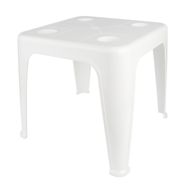 MESA SOPORTE CON PORTA VASOS PVC BLANCA BLANCO
