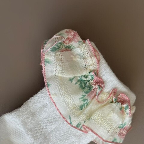 Medias Clementine Blanco Volado Floral