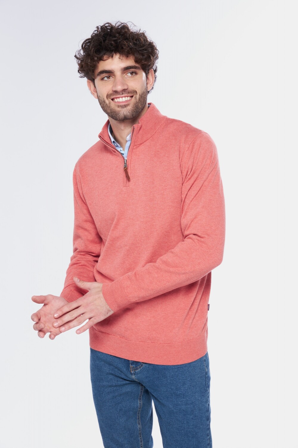 BUZO TEJIDO DE ALGODÓN Coral