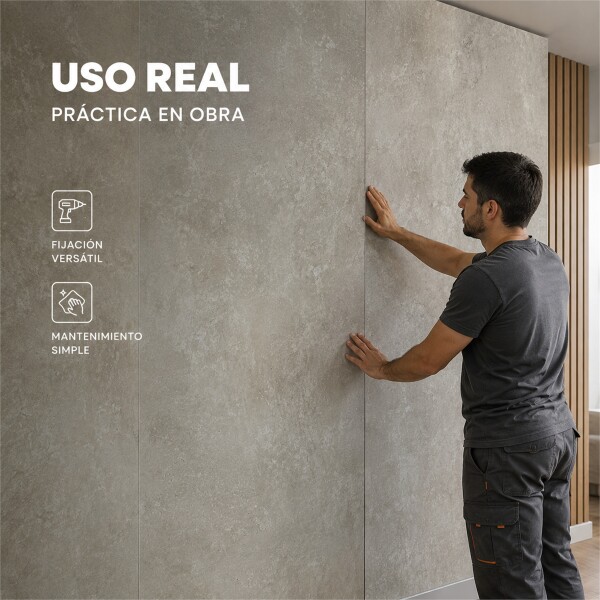 Pack x20 Placa PVC Símil Mármol 2,44x1,22m 3mm Resistente Mármol Gris 2