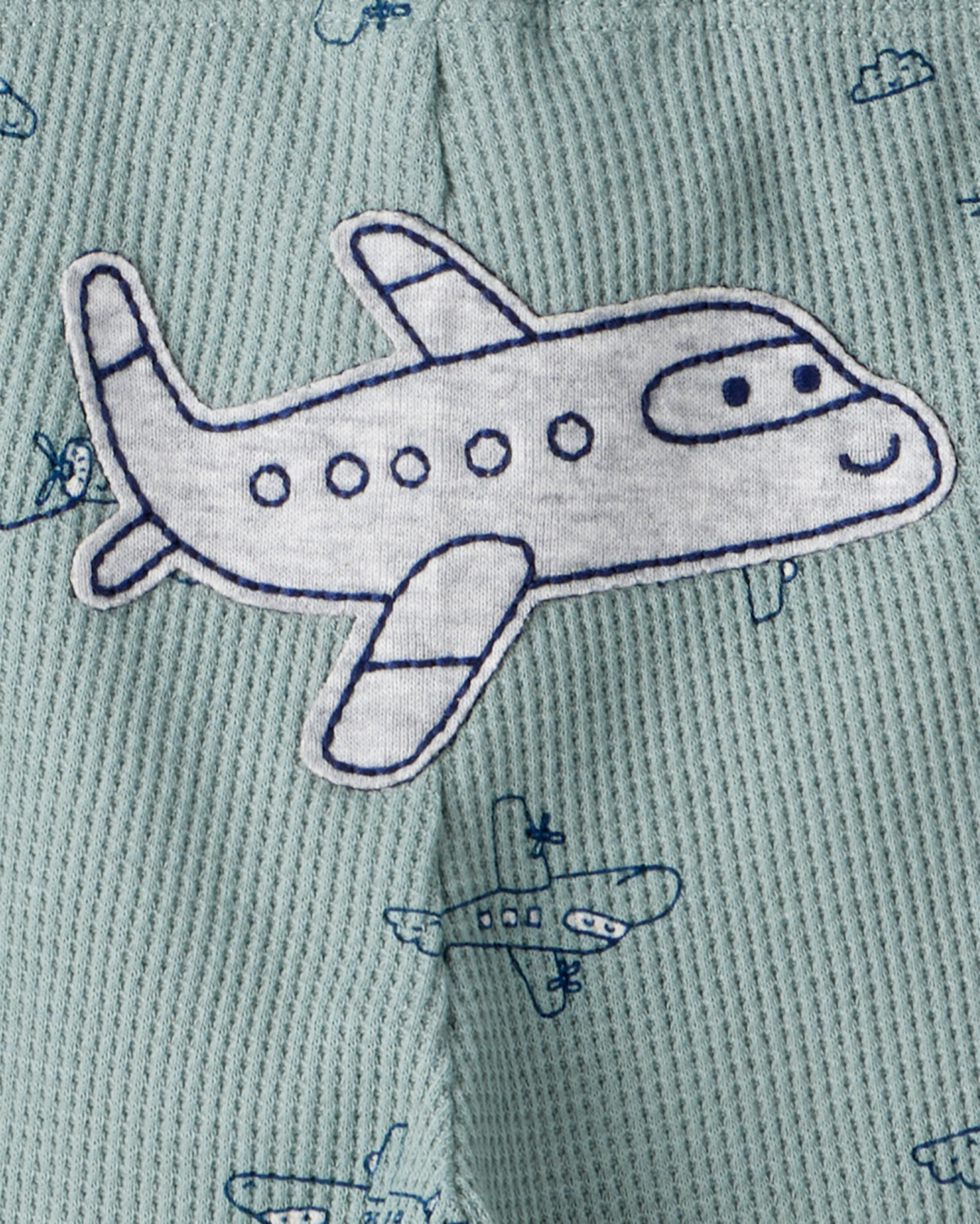 Set tres piezas de algodón, pantalón y dos bodies, diseño aviones Sin color