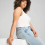 Top Puma Wardrobe Ess Ribbed Crop Top Mujer PUMA White