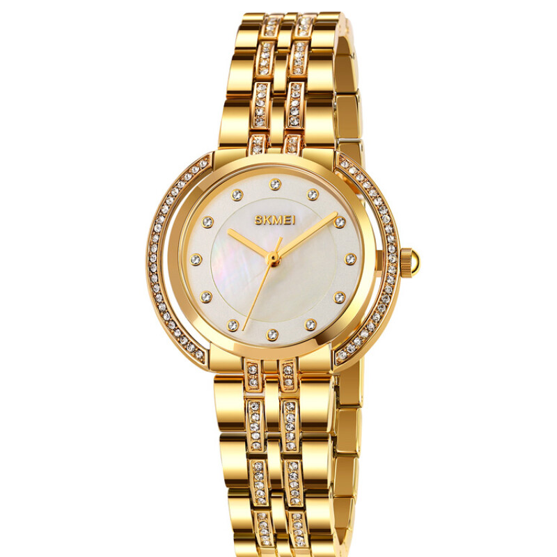 Reloj Skmei 1979GD Mujer Analógico Dorado con Brillantes Reloj Skmei 1979gd Mujer Analógico Dorado Con Brillantes