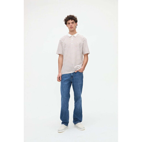Remera polo Marin Off white Camel