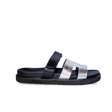 Sandalia de dama Panama Jack Silver/Black