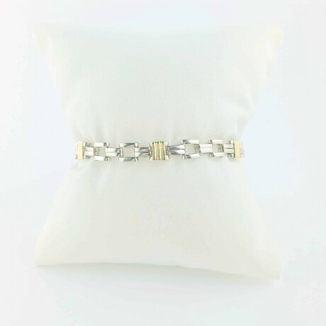 Pulsera de plata 925 y double de oro 18 ktes. Pulsera de plata 925 y double de oro 18 ktes.