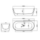 BAÑERA DE 180X80X60 BLANCO BRILLO INCLUYE DESAGUE BLANCO