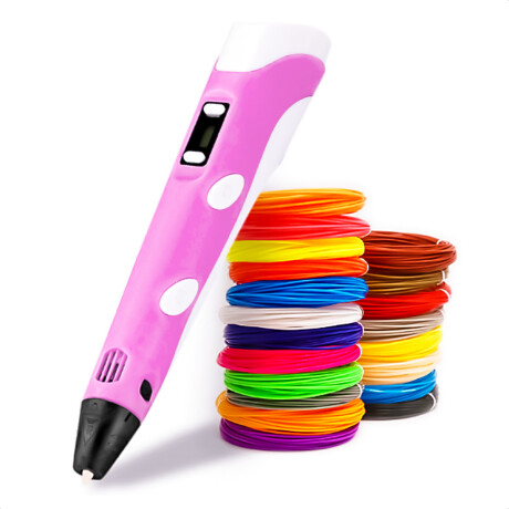 Lápiz Impresora 3d + 20 Filamentos Marcador Lapicera Rosa
