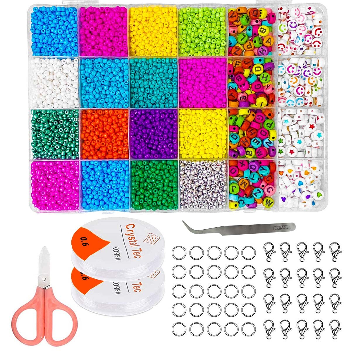 Kit 16 Colores Cuentas Para Crear Pulseras C/ Estuche - Jug001202 