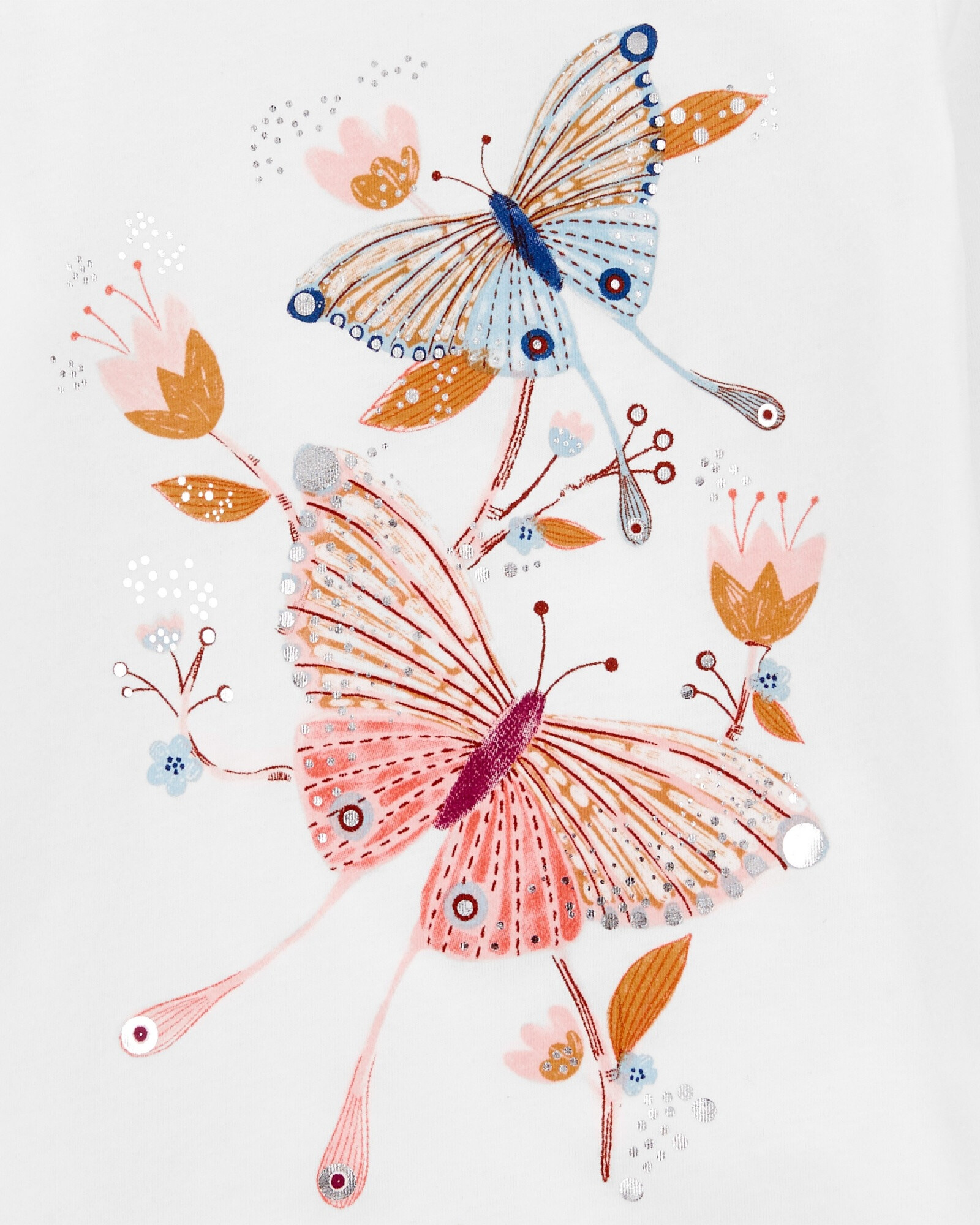 Blusa manga larga estampa mariposas. Talles 2-5T Sin color