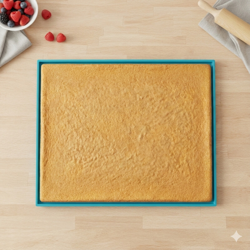 Molde Tapete Rectangular de Silicona para Horneado de Pionono Roll Cake 31×26cm Celeste