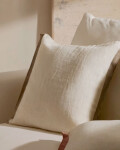 Almohadón Suerta 100% lino beige y beige 45 x 45 cm
