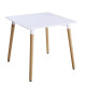 Mesa Eames con patas de madera 80x80 Cm BLANCO