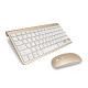 Combo de Teclado y Mouse Inalámbrico Slim Dorado