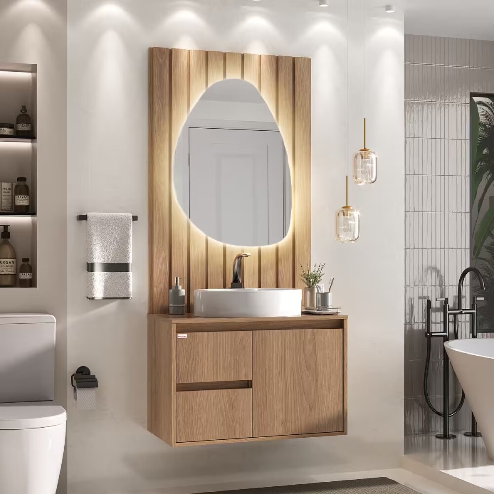 Mueble de baño suspendido Nicole catedral 78cm sin bacha Mueble De Baño Suspendido Nicole Catedral 78cm Sin Bacha