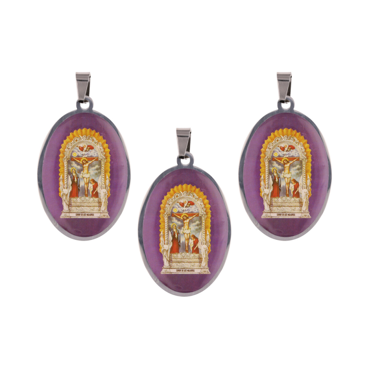MEDALLAS DE SANTOS 5CM X3 UNIDADES - Gp117/cristo En La Cruz 