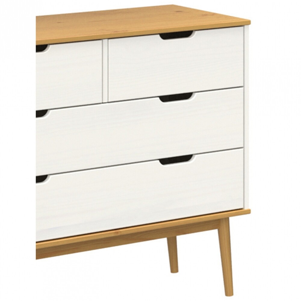 Cómoda 4 Cajones - Linea Nordica Roble/Blanco