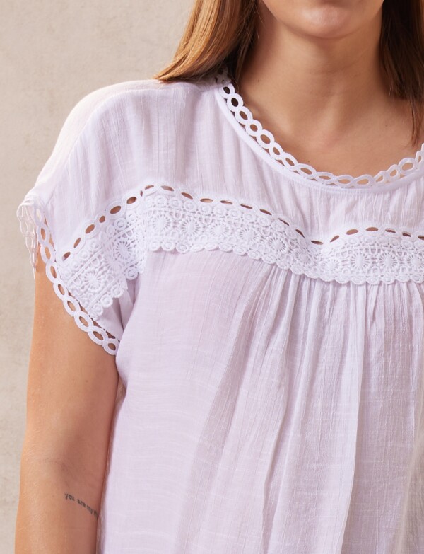 Blusa Crochet BLANCO