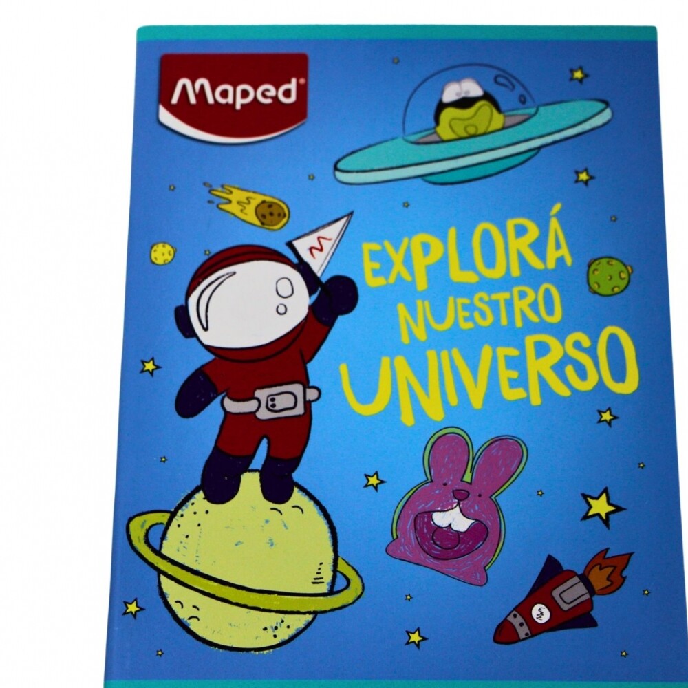CUADERNO MAPED RAYADO DE 96 HOJAS TAPA EXPLORA NUESTRO UNIVERSO